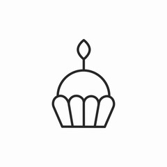 birthday cupcake icon sign vector