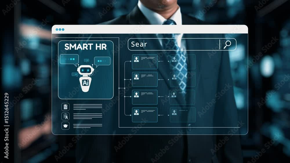 Poster a modern smart hr system utilizing ai technology for managing employee profiles and enhancing search