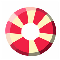 Obraz premium Simple Flat Illustration Round Life Preserver Ring Buoy Floater Security Graphic