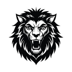 Lion Head Silhouette vector logo, icon illustration.. Lion head art silhouette vector design. Lion logo set.