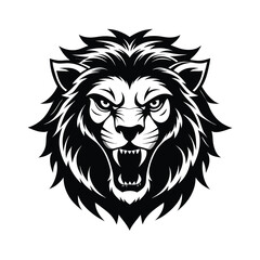 Lion Head Silhouette vector logo, icon illustration.. Lion head art silhouette vector design. Lion logo set.