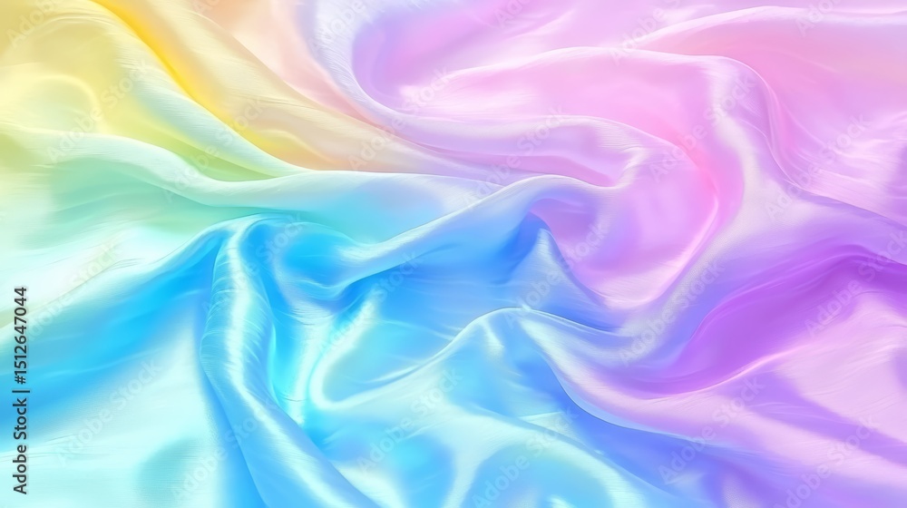 Poster colorful piece of fabric with a rainbow pattern. the colors are bright and vibrant, creating a cheer