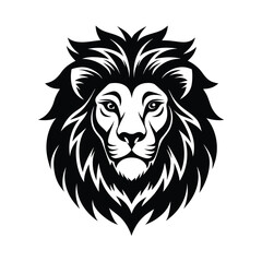 Fototapeta premium Lion Head Silhouette vector logo, icon illustration.. Lion head art silhouette vector design. Lion logo set.