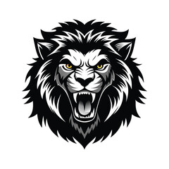 Lion Head Silhouette vector logo, icon illustration.. Lion head art silhouette vector design. Lion logo set.