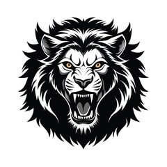Lion Head Silhouette vector logo, icon illustration.. Lion head art silhouette vector design. Lion logo set.