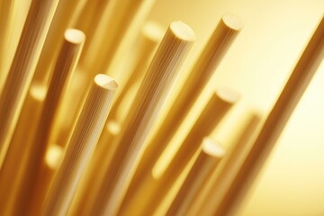 Close-up of many light-tan wooden sticks