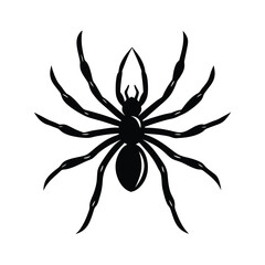 Spider Silhouette vector illustration. Black Widow spider in vector isolated on White. Single Spider Icon or Logo. Good as a design element to Halloween Holidays. spider vector set.