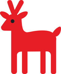 Flat vector reindeer icon for Merry Christmas