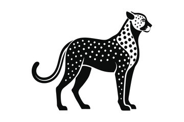 Tiger leopard Silhouette  vector logo illustration. leopard art silhouette vector illustrations icon, logo design set .