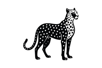 Tiger leopard Silhouette  vector logo illustration. leopard art silhouette vector illustrations icon, logo design set .