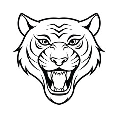 Tiger head  Silhouette  vector logo illustration. Tiger head art silhouette vector illustrations icon, logo design set .