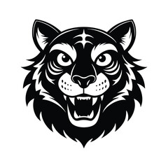 Tiger head  Silhouette  vector logo illustration. Tiger head art silhouette vector illustrations icon, logo design set .