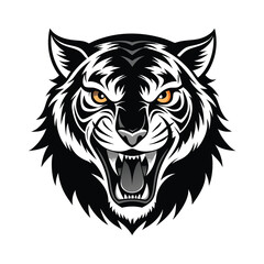 Tiger head  Silhouette  vector logo illustration. Tiger head art silhouette vector illustrations icon, logo design set .