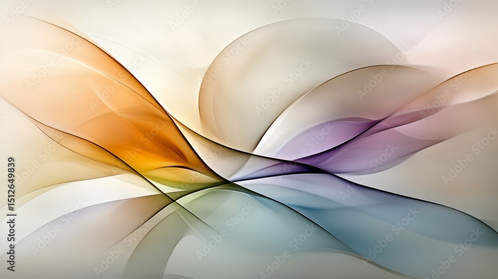 Poster Colorful, abstract painting with a lot of different colors and shapes. The painting is very dynamic and seems to be in motion. The colors and shapes create a sense of energy and excitement