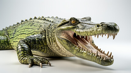 Fototapeta premium Realistic Crocodile with Scaly Skin and Open Mouth