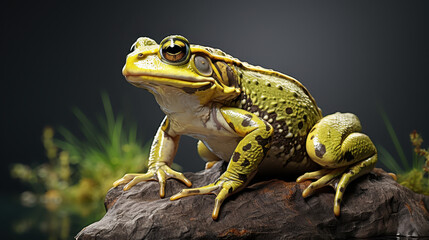 Fototapeta premium Realistic Frog with Large Throat, Amphibian Close-Up