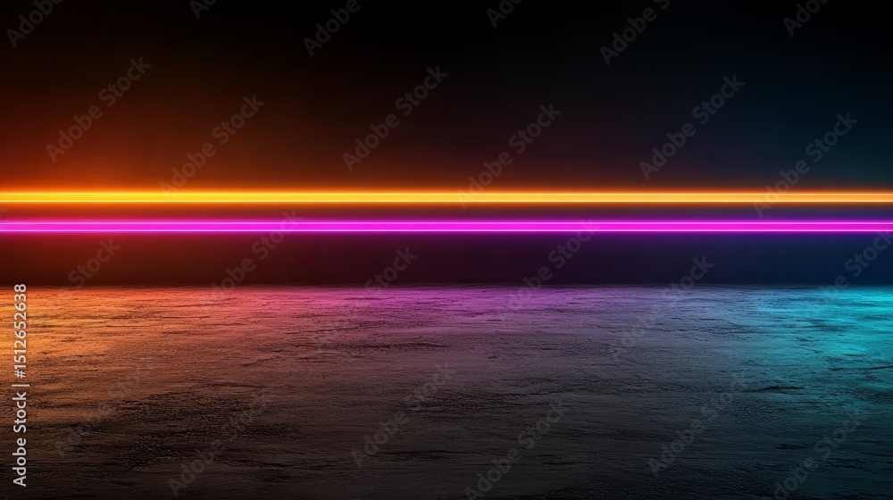 Poster Dark background with a bright orange line. The line is long and it is the only thing that is visible