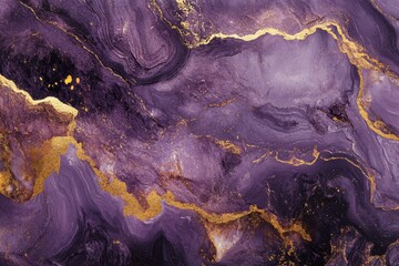 Luxurious purple marble background with intricate lavender and gold veining showcasing a sophisticated design element for decor or branding purposes