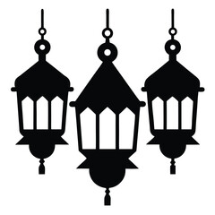  Traditional Hanging Lanterns Silhouette