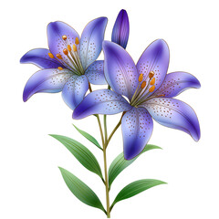 Speckled Purple Lilies A Detailed Floral Illustration