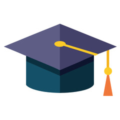 graduation cap and diploma on white