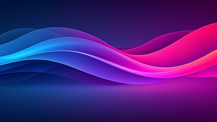 Abstract Colorful Waves Dynamic Neon Blue and Pink Flowing Design
