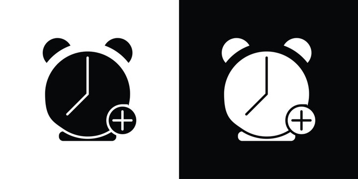 Alarm plus icon illustration. icon templates pack.