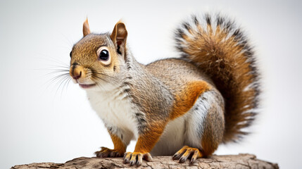 Obraz premium Realistic Eastern Gray Squirrel in Natural Pose, Detailed Fur