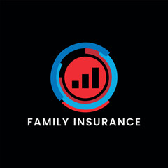 family home insurance logo design vector