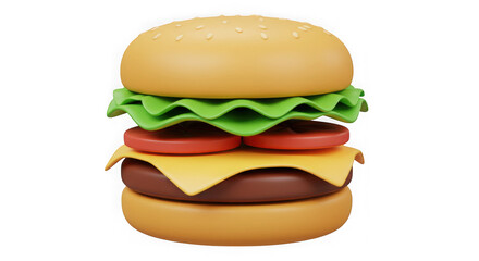 3D Rendered Juicy Burger:  Perfect for Restaurant Menus & Food Blogs