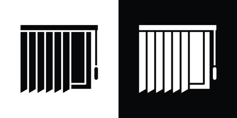 Blinds open icon illustration. icon templates pack.