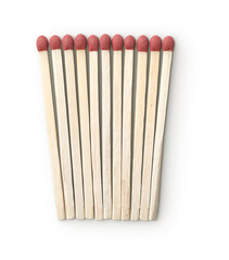 unlit matches with shadow isolated on transparent background