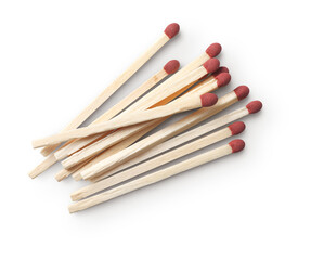 pile of matches with shadow isolated on transparent background