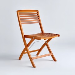Wooden folding chair isolated shot on white background