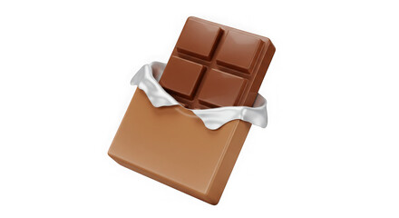 Unwrap Delight: A 3D Render of a Milk Chocolate Bar