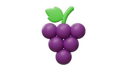 3D Render: Vibrant Purple Grapes – A Digital Fruit Illustration