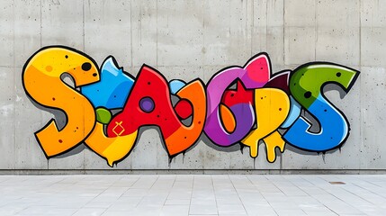 Graffiti Art "Swags" on Concrete Wall