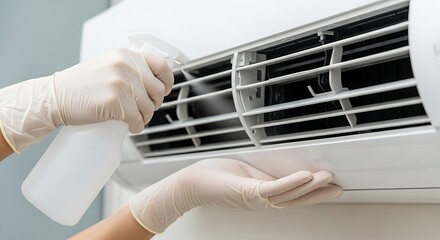 Cleaning Air Conditioner with Spray for Better Hygiene
