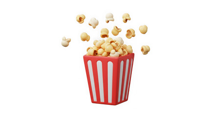 3D Render: Popcorn Explosion! Cinema Snack Delight