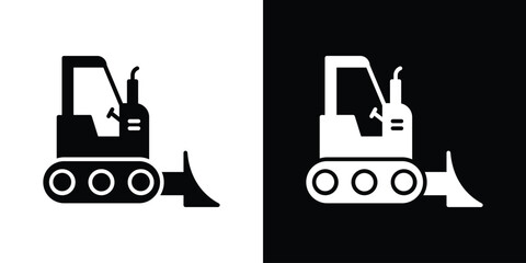 Bulldozer icon illustration. icon templates pack.