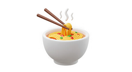 3D Render: Delicious Noodle Soup - Asian Cuisine Illustration