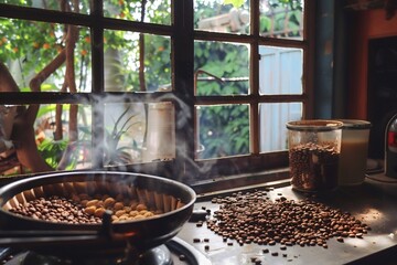 Roasting coffee beans at home with traditional methods