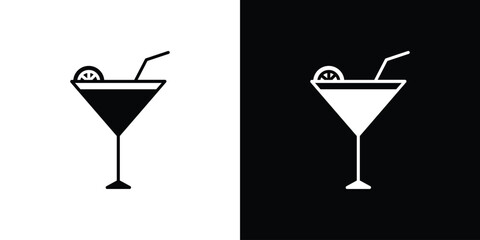 Citrus Martini glass icon illustration. icon templates pack.