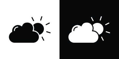 Cloud sun icon illustration. icon templates pack.