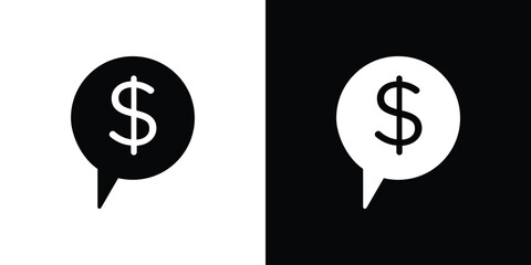 Comment dollar icon illustration. icon templates pack.