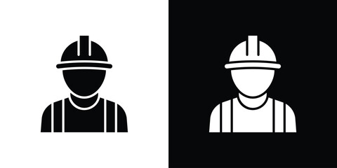 Construction worker icon illustration. icon templates pack.