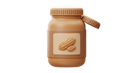 Peanut Butter Jar: 3D Render of Creamy Peanut Spread in a Realistic Container