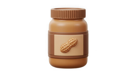 3D Render: Peanut Butter Jar - Creamy Texture, Nutty Flavor, Delicious Spread