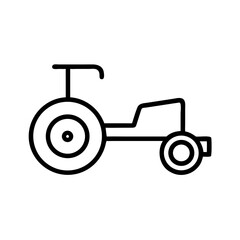 Outline illustration of a simple tractor on a white background  