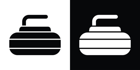 Curling stone icon illustration. icon templates pack.